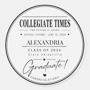 Sticker Rond Journal personnalisé pour la remise des diplômes 2