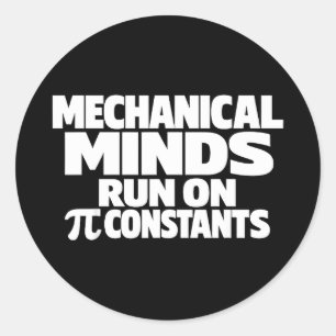 Sticker Rond Journée drôle ingénieur mécanique 14 mars humour D