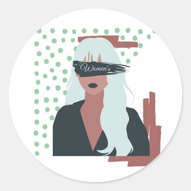 Sticker Rond Journée internationale de la femme (Devant)