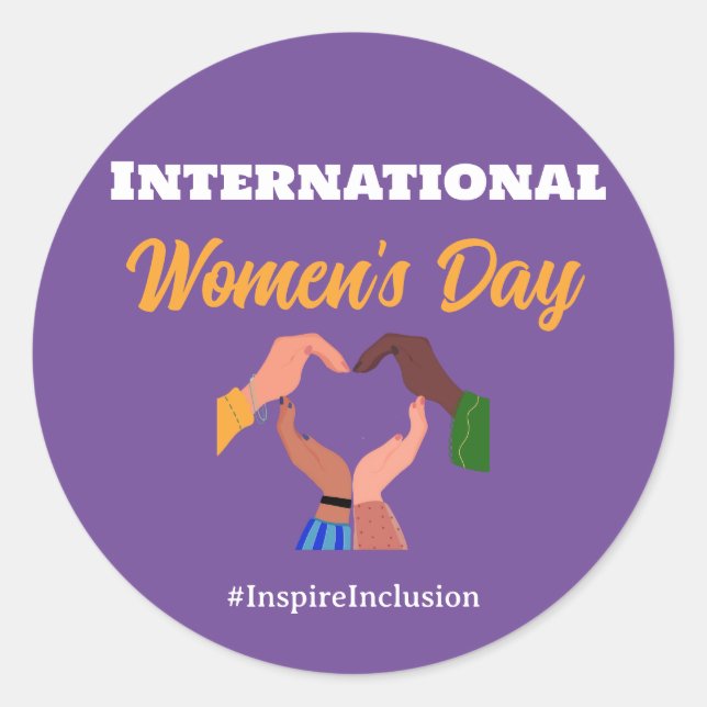 Sticker Rond Journée internationale de la femme 2025 inclusion  (Devant)