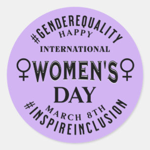 Sticker Rond Journée internationale des femmes   8 mars