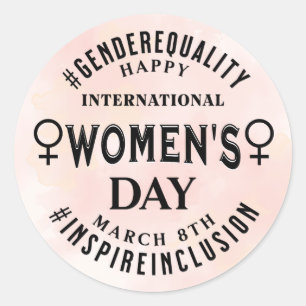 Sticker Rond Journée internationale des femmes   8 mars