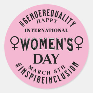 Sticker Rond Journée internationale des femmes   8 mars