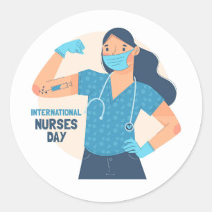 Sticker Rond Journée internationale des infirmières Les infir