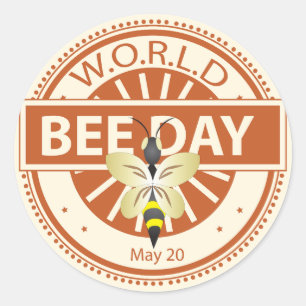 Sticker Rond Journée mondiale de l'abeille