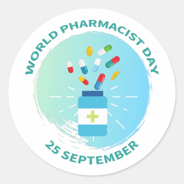 Sticker Rond Journée Mondiale des Pharmaciens 25 Septembre Phar (Devant)