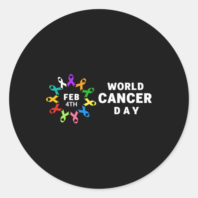 Sticker Rond Journée mondiale du cancer - Sensibilisation au ca (Devant)