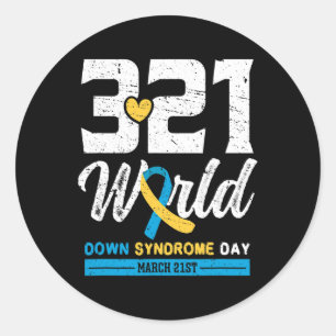 Sticker Rond Journée mondiale du syndrome de Down 21 mars - Syn