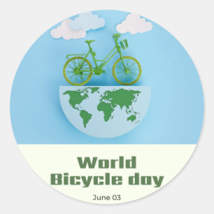 Sticker Rond Journée mondiale du vélo
