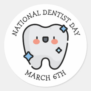 Sticker Rond Journée nationale des dentistes   6 mars