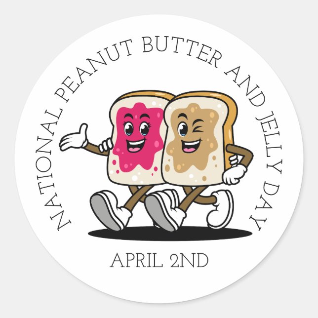 Sticker Rond Journée nationale du beurre de cacahuète et de la  (Devant)