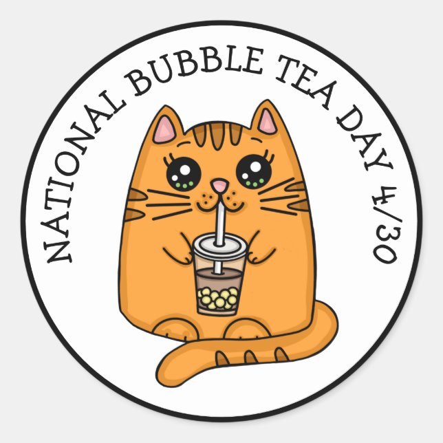 Sticker Rond Journée nationale du thé à bulle - 30 avril (Devant)