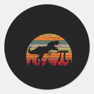 Sticker Rond Journee Retro Pi 3.14 Dinosaur Drôle Pi Day Math T