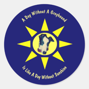 Sticker Rond Journée sans Amoureux de les chiens de Greyhound