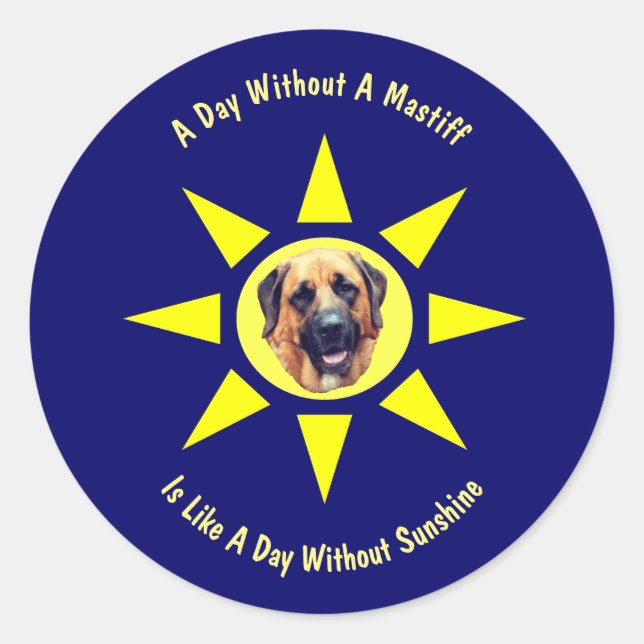 Sticker Rond Journée sans Amoureux de les chiens mastiff (Devant)