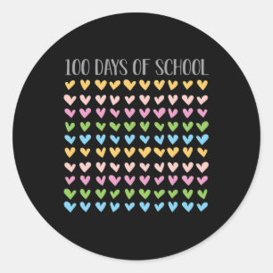 Sticker Rond Jours De Coeurs D'École 100ème Vintage Professeur