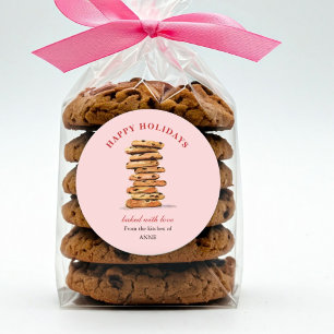 Sticker Rond Jours de vacances aquarelle Chocolat puce cookie