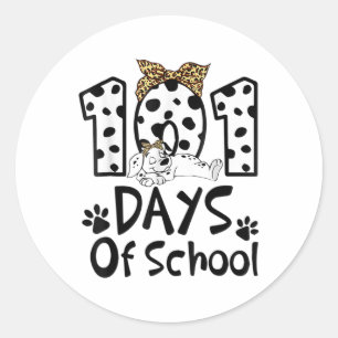 Sticker Rond Jours D'École Dalmatienne Chien Garçons Filles 100