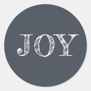 Sticker Rond Jours fériés de Noël moderne Joie bleu foncé