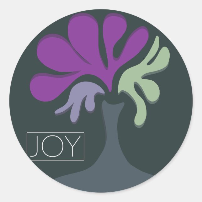 Sticker Rond Joy Bubble Flowers (Devant)