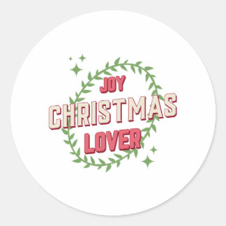 Sticker Rond Joy Christmas Lover