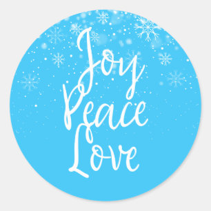 Sticker Rond Joy Peace Love Noël Holiday