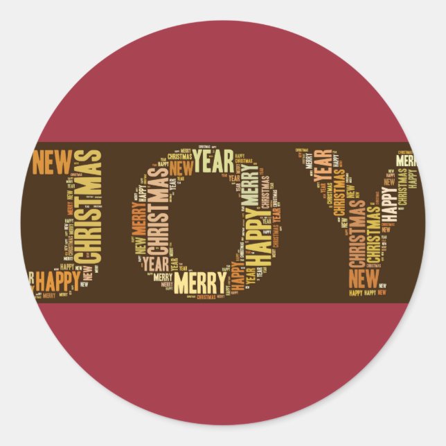 Sticker Rond JOY Wordcloud Noël (Devant)