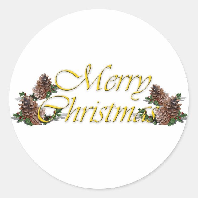 Sticker Rond Joyeuse conception de texte de Noël (Devant)
