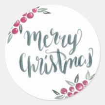 Joyeuse couronne d'aquarelle de Noël