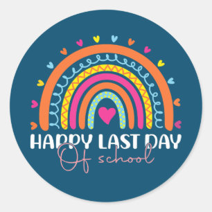 Sticker Rond Joyeuse Dernière journée d'enseignant étudiant