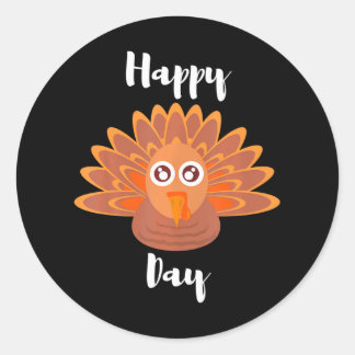 Sticker Rond Joyeuse fête de la Turquie Thanksgiving pour & Adu