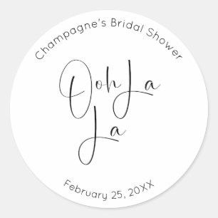 Sticker Rond Joyeuse Fête de Mariage avec un Bridal Shower Ooh 