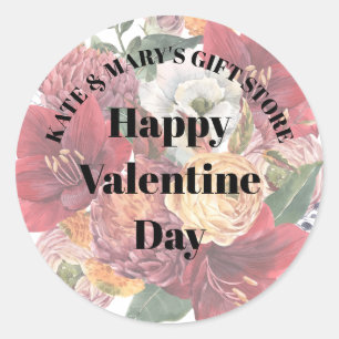 Sticker Rond Joyeuse Fête des Amoureux Enseigne Commerciale