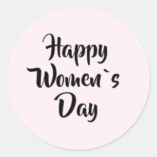 Sticker Rond Joyeuse Fête des Femmes Rose