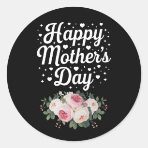 Sticker Rond Joyeuse fête des Mères Maman mignonne florale Gran