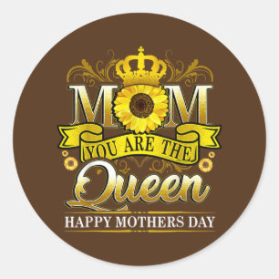 Sticker Rond Joyeuse fête des mères tu es la reine du soleil