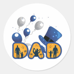 Sticker Rond Joyeuse fête des pères.