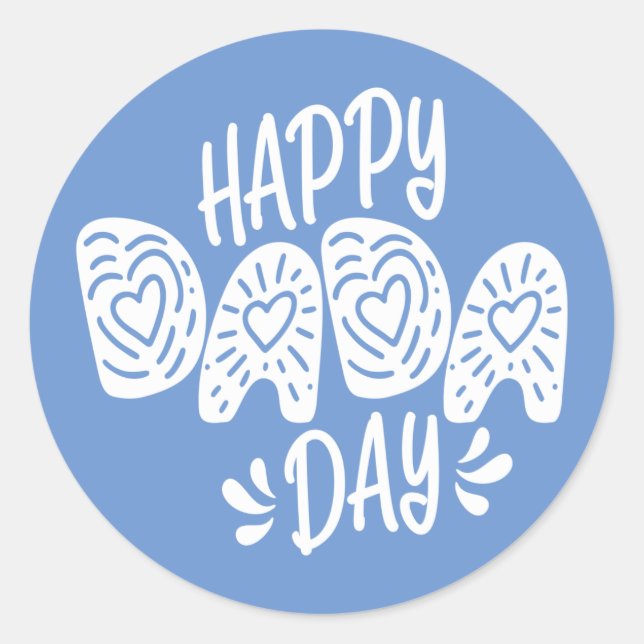 Sticker Rond Joyeuse fête du Dada Bonne Fête des pères | Sticke (Devant)