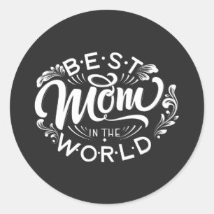 Sticker Rond Joyeuse Journée des mères avec amour pour la meill