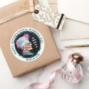 Sticker Rond Joyeuse Journée internationale des femmes 8 mars G