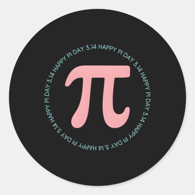 Sticker Rond Joyeuse Journée Pi Pour Les Enseignants En Mathéma (Devant)
