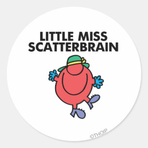 Sticker Rond Joyeuse petite Miss Scattercerveau