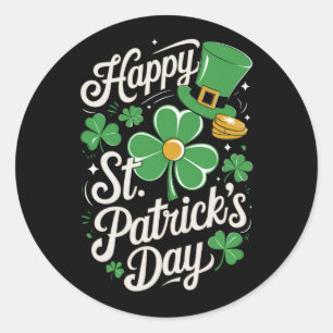 Sticker Rond Joyeuse Saint-Patrick Patrimoine Irlandais St Patt