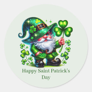 Sticker Rond Joyeuse Saint-Patrick personnalisable lutin 