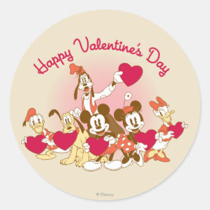 Sticker Rond Joyeuse Saint-Valentin