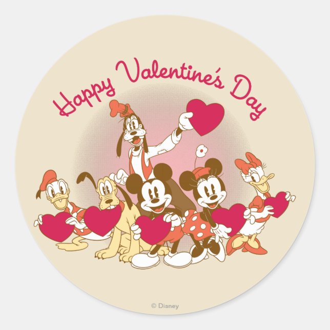 Sticker Rond Joyeuse Saint-Valentin (Devant)