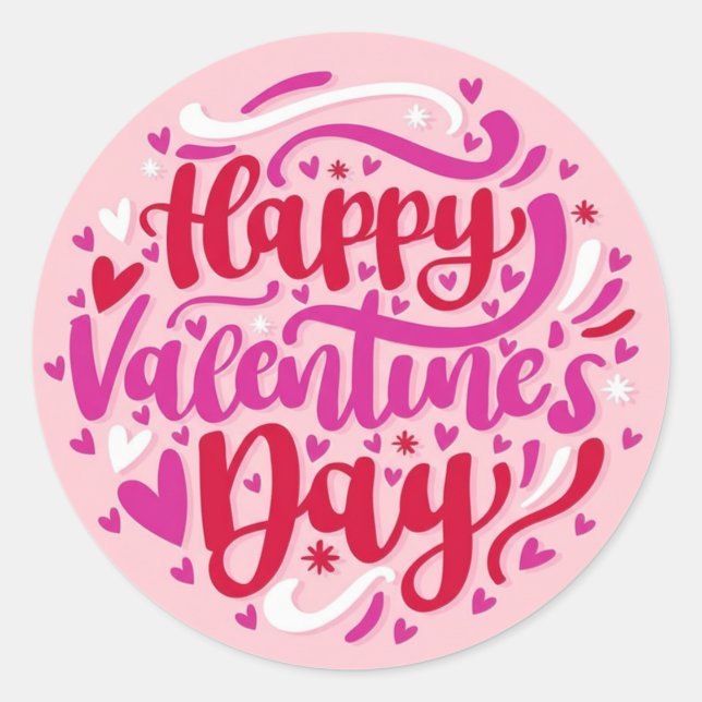Sticker Rond Joyeuse Saint-Valentin  (Devant)