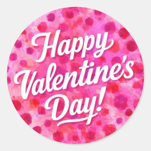 Sticker Rond Joyeuse Saint-Valentin (Devant)