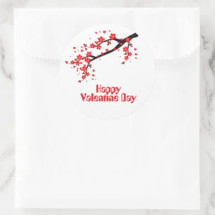 Sticker Rond Joyeuse Saint-Valentin