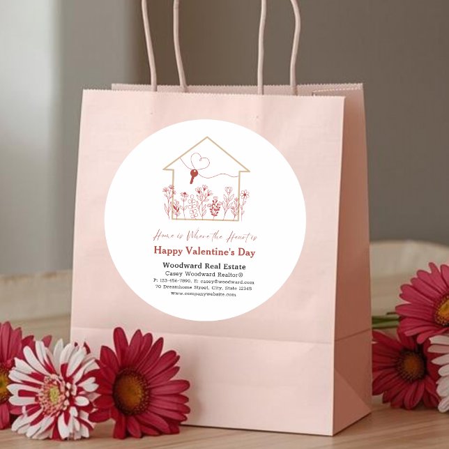 Sticker Rond Joyeuse Saint-Valentin Agence Immobilière Agent Im (Créateur téléchargé)